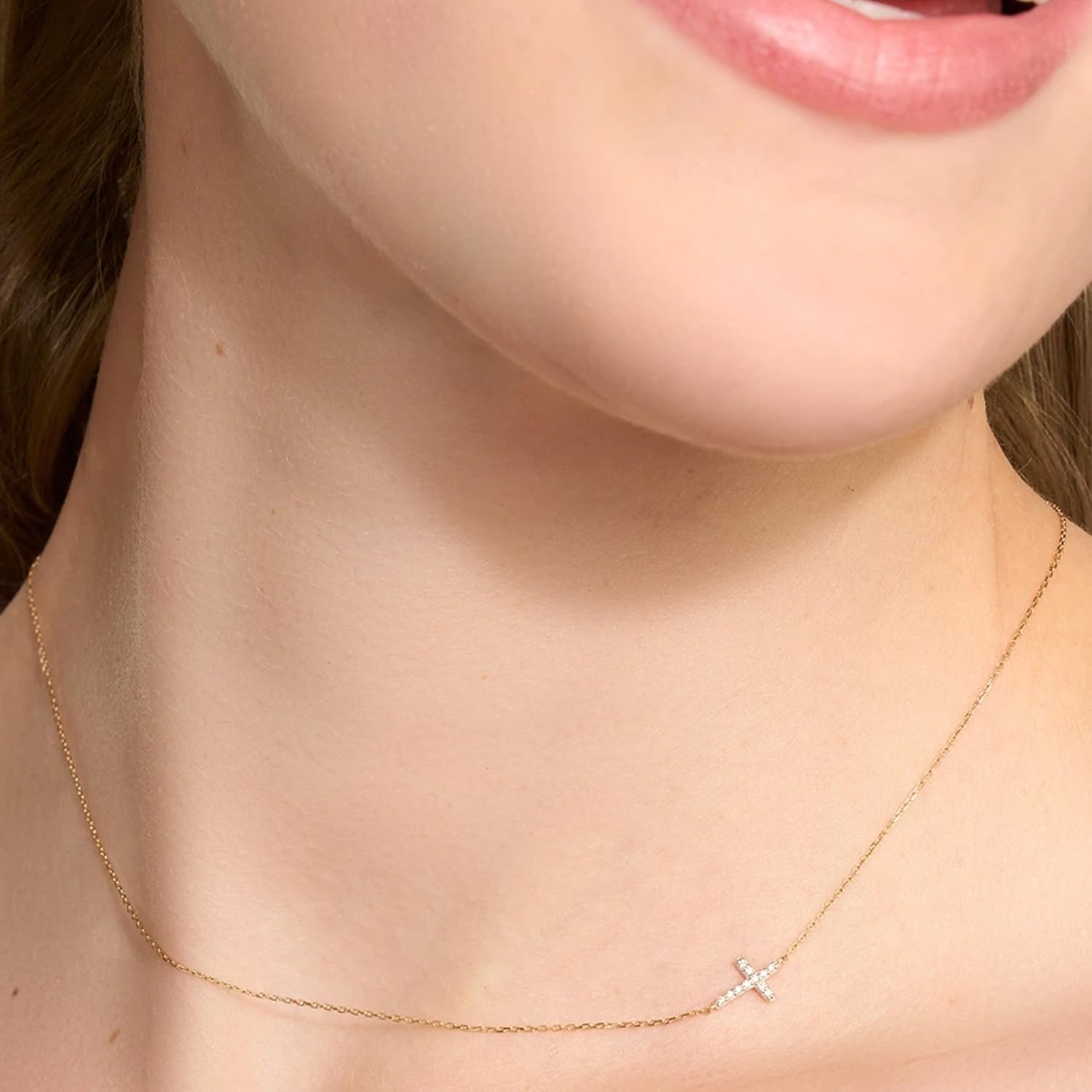 image:imageKendra Scott Cross Strand Necklace 18k Yellow Gold White Diamond
