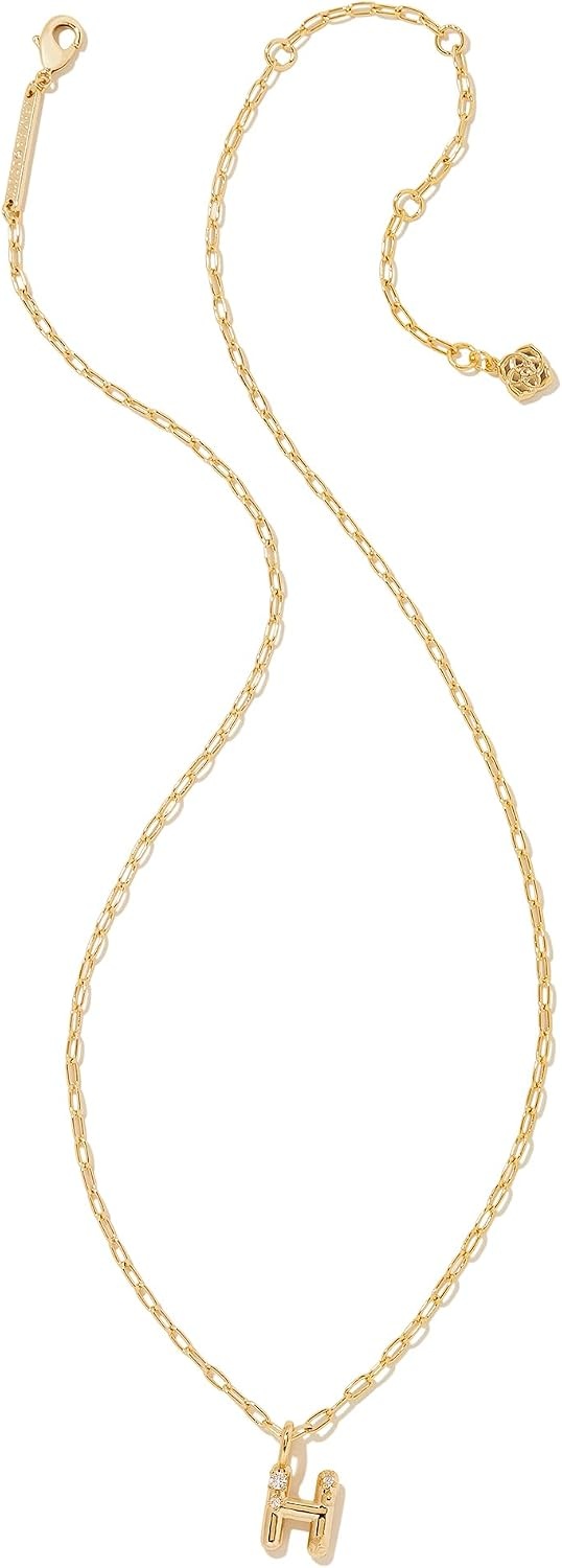 image:imageKendra Scott Crystal Letter Short Pendant Necklace Fashion Jewelry for WomenLetter H GOLDPLATED
