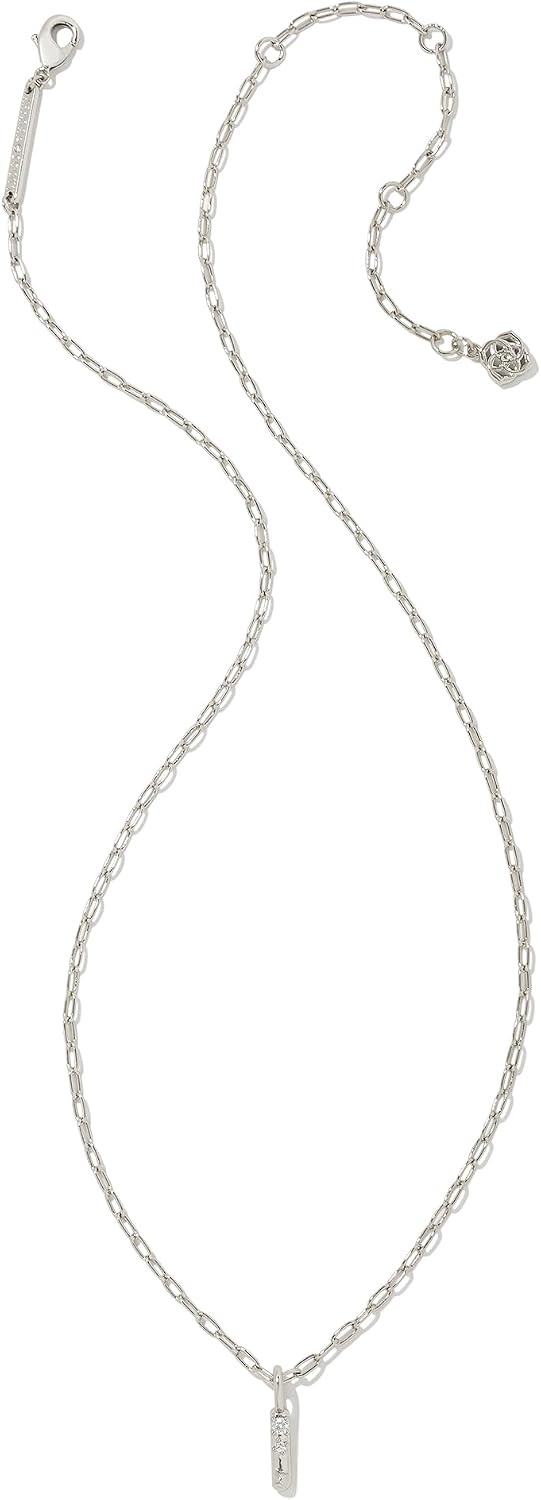 image:imageKendra Scott Crystal Letter Short Pendant Necklace Fashion Jewelry for WomenLetter I RHODIUMPLATED