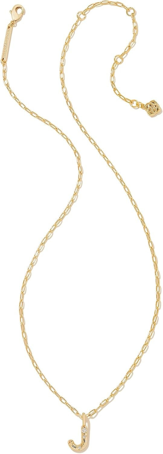 image:imageKendra Scott Crystal Letter Short Pendant Necklace Fashion Jewelry for WomenLetter J GOLDPLATED