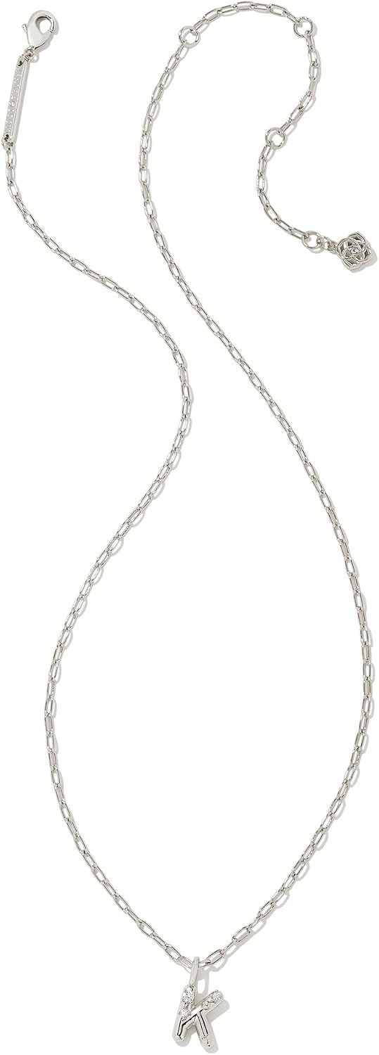 image:imageKendra Scott Crystal Letter Short Pendant Necklace Fashion Jewelry for WomenLetter K RHODIUMPLATED