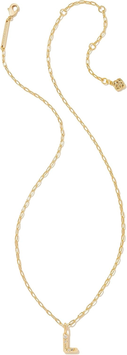 image:imageKendra Scott Crystal Letter Short Pendant Necklace Fashion Jewelry for WomenLetter L GOLDPLATED