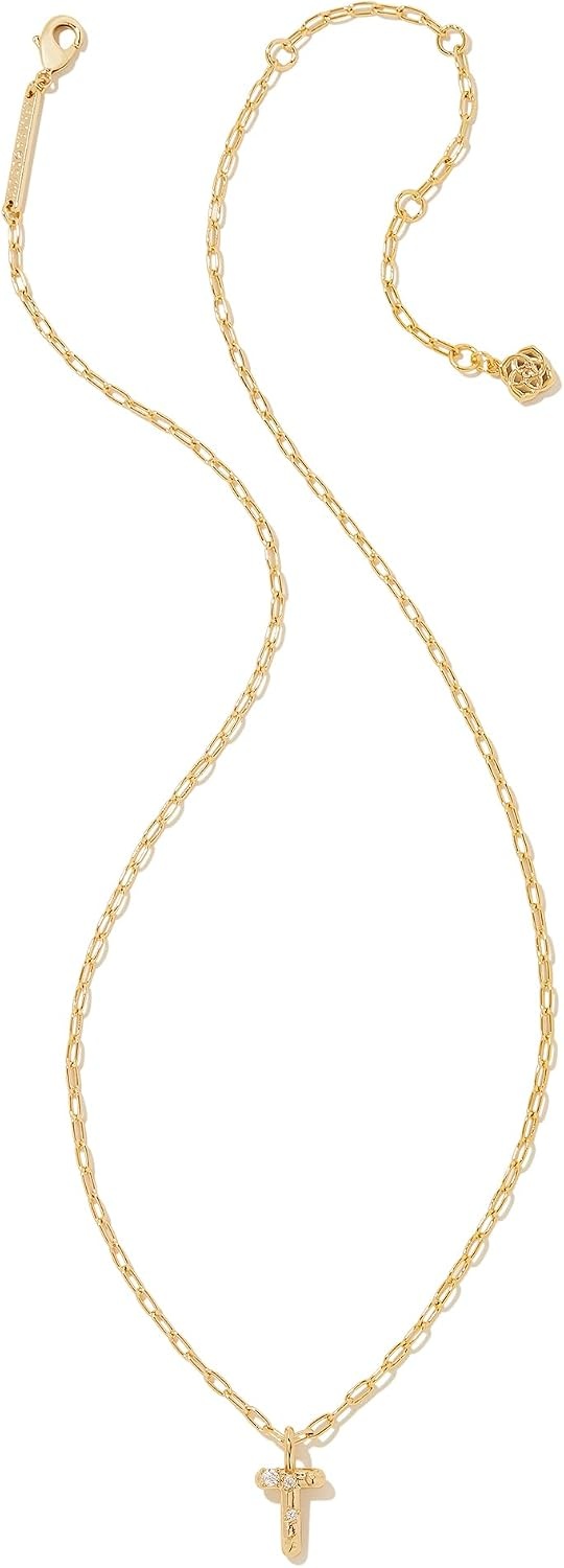image:imageKendra Scott Crystal Letter Short Pendant Necklace Fashion Jewelry for WomenLetter T GOLDPLATED