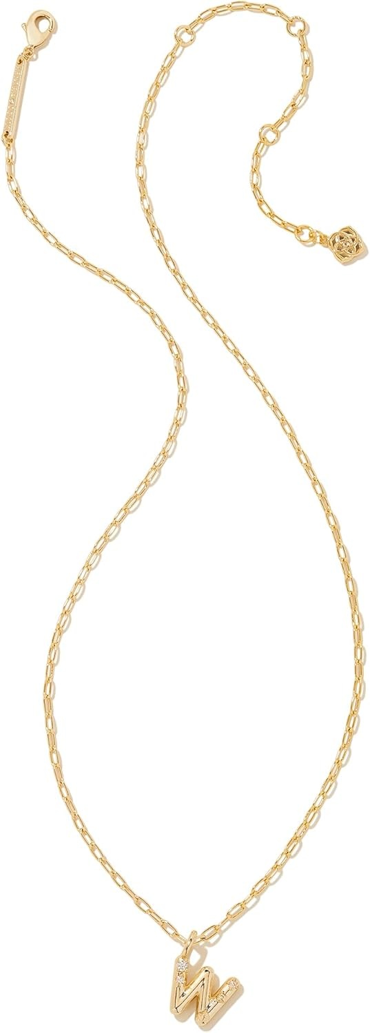 image:imageKendra Scott Crystal Letter Short Pendant Necklace Fashion Jewelry for WomenLetter W GOLDPLATED