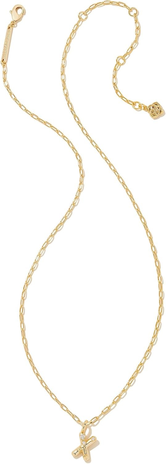 image:imageKendra Scott Crystal Letter Short Pendant Necklace Fashion Jewelry for WomenLetter X GOLDPLATED