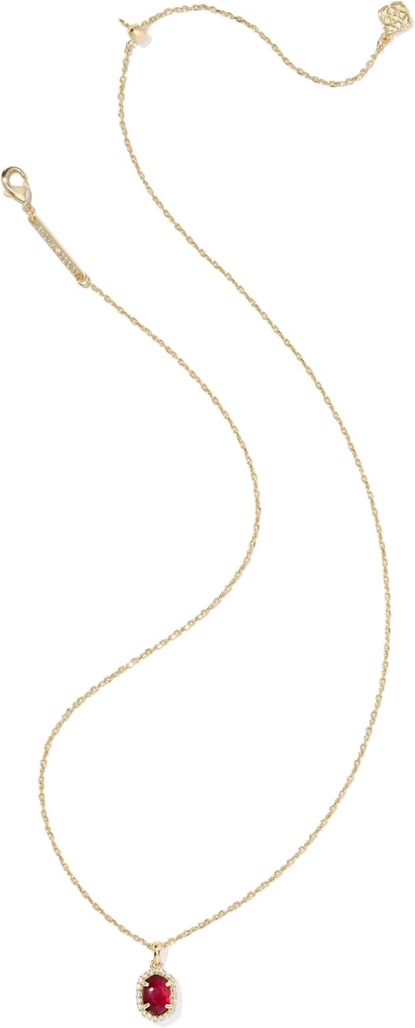 image:imageKendra Scott Daphne Crystal Frame Short Pendant Necklace Fashion Jewelry for WomenGOLD DARK BURGUNDY ILLUSION