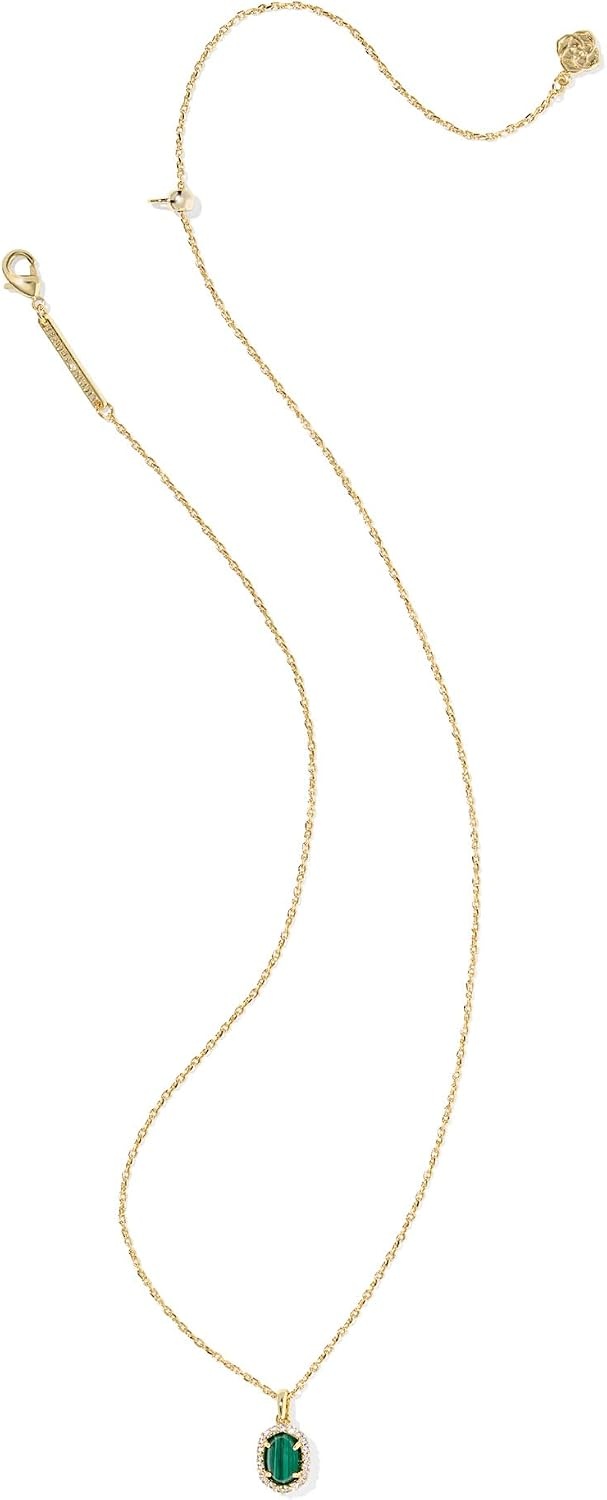 image:imageKendra Scott Daphne Crystal Frame Short Pendant Necklace Fashion Jewelry for WomenGOLD GREEN MALACHITE