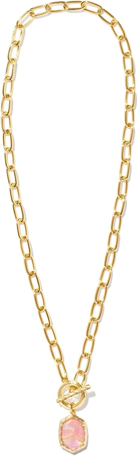 image:imageKendra Scott Daphne Link And Chain Necklace Fashion Jewelry for WomenLIGHT PINK IRIDESCENT ABALONE