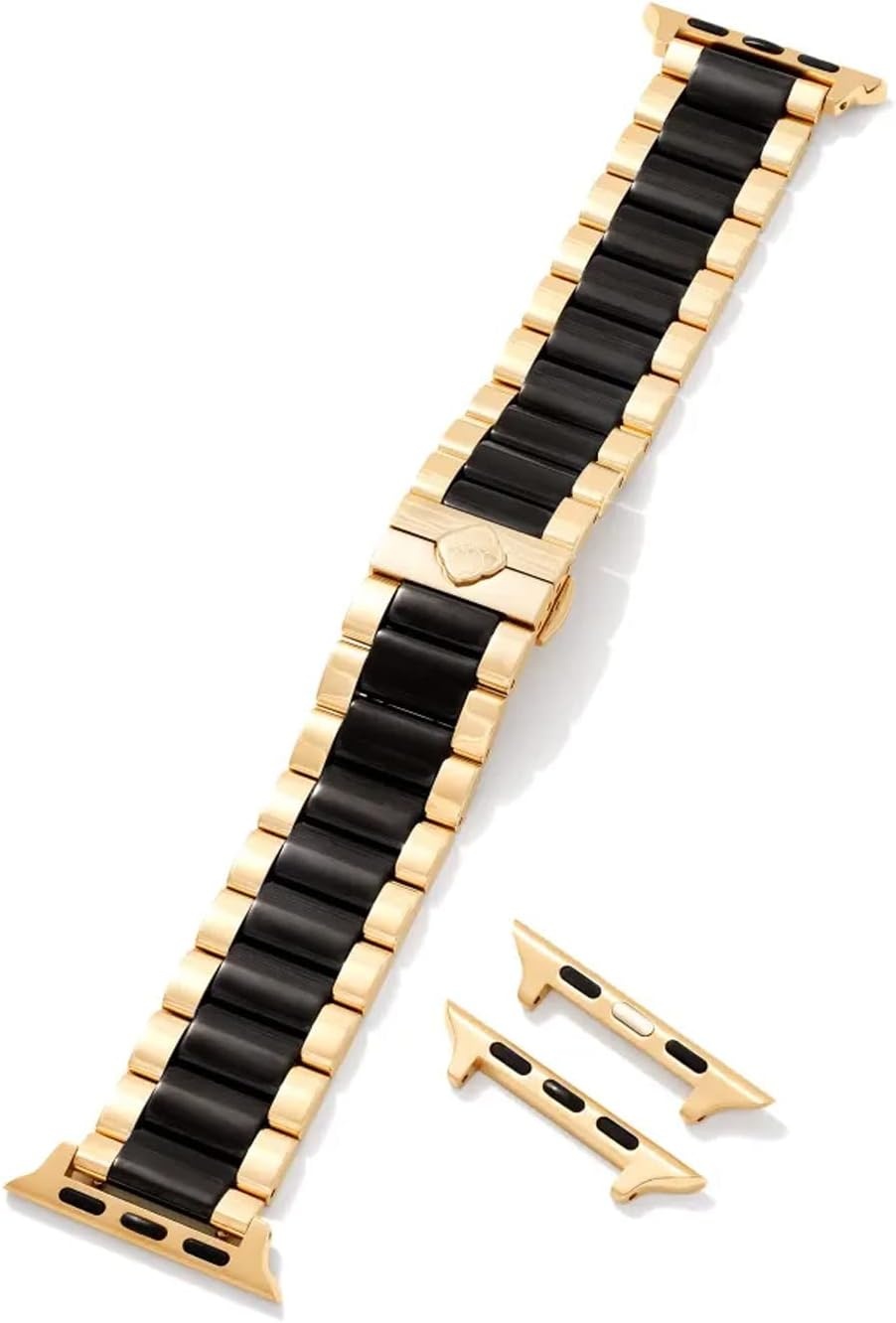 image:imageKendra Scott Dira 3 Link Watch Bands Compatible with Apple Watch and 20mm Samsung Galaxy WatchGold Black Tone