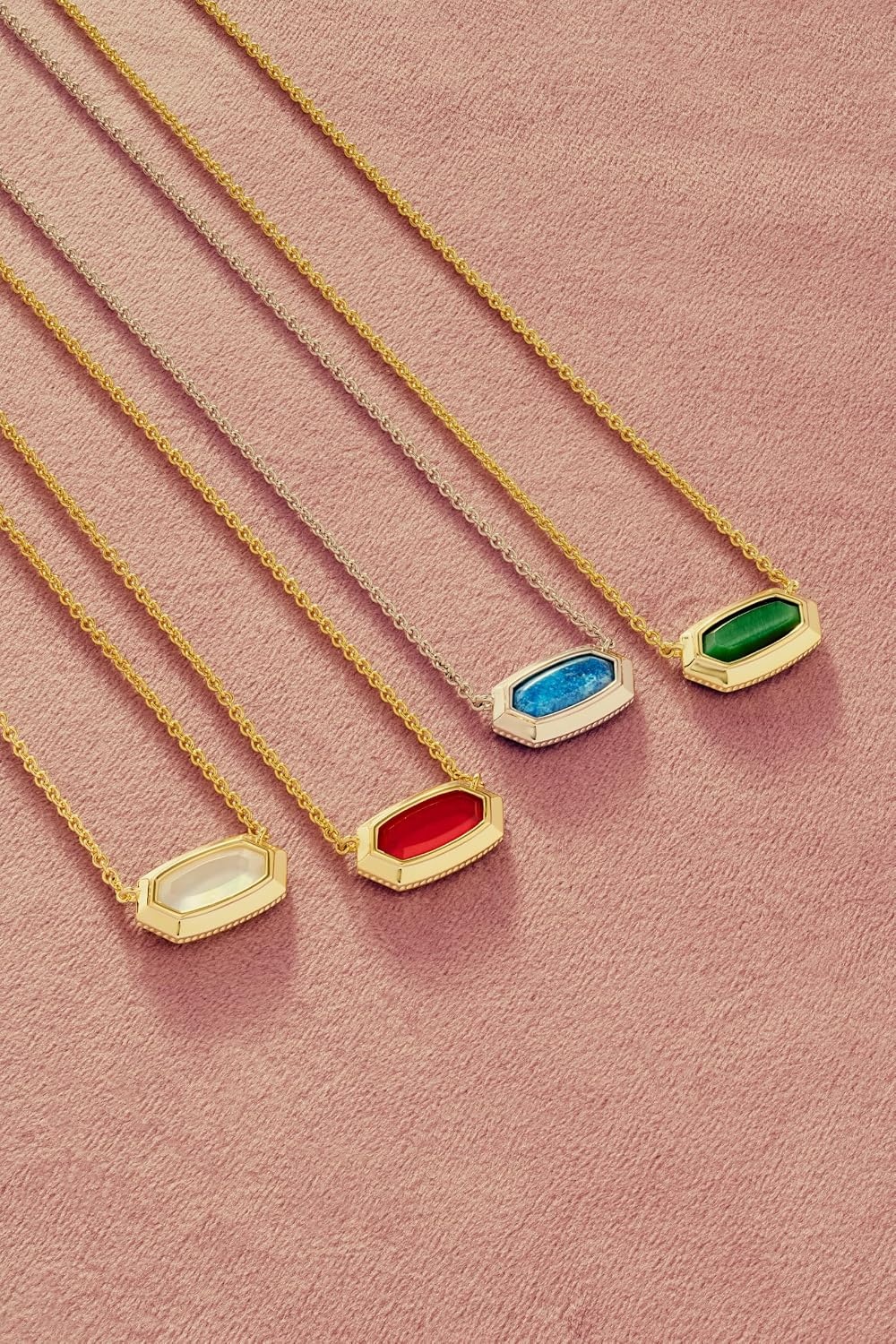 image:imageKendra Scott Elisa Bezel Short Pendant Necklace Fashion Jewelry for WomenGOLD GREEN TIGERS EYE