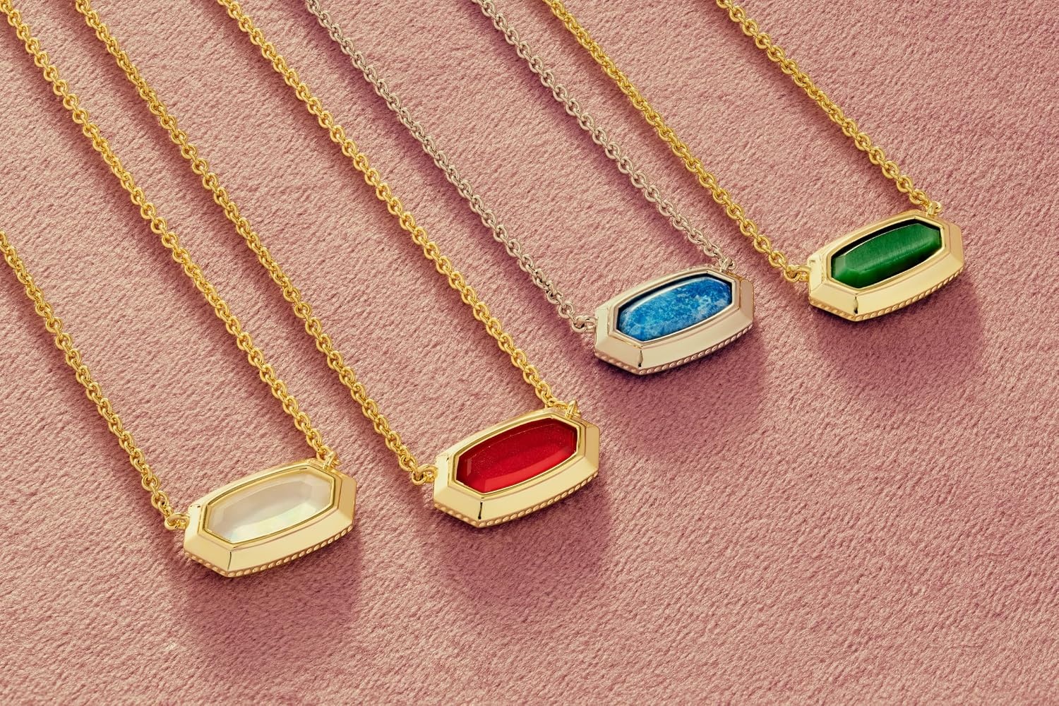 image:imageKendra Scott Elisa Bezel Short Pendant Necklace Fashion Jewelry for WomenGOLD GREEN TIGERS EYE