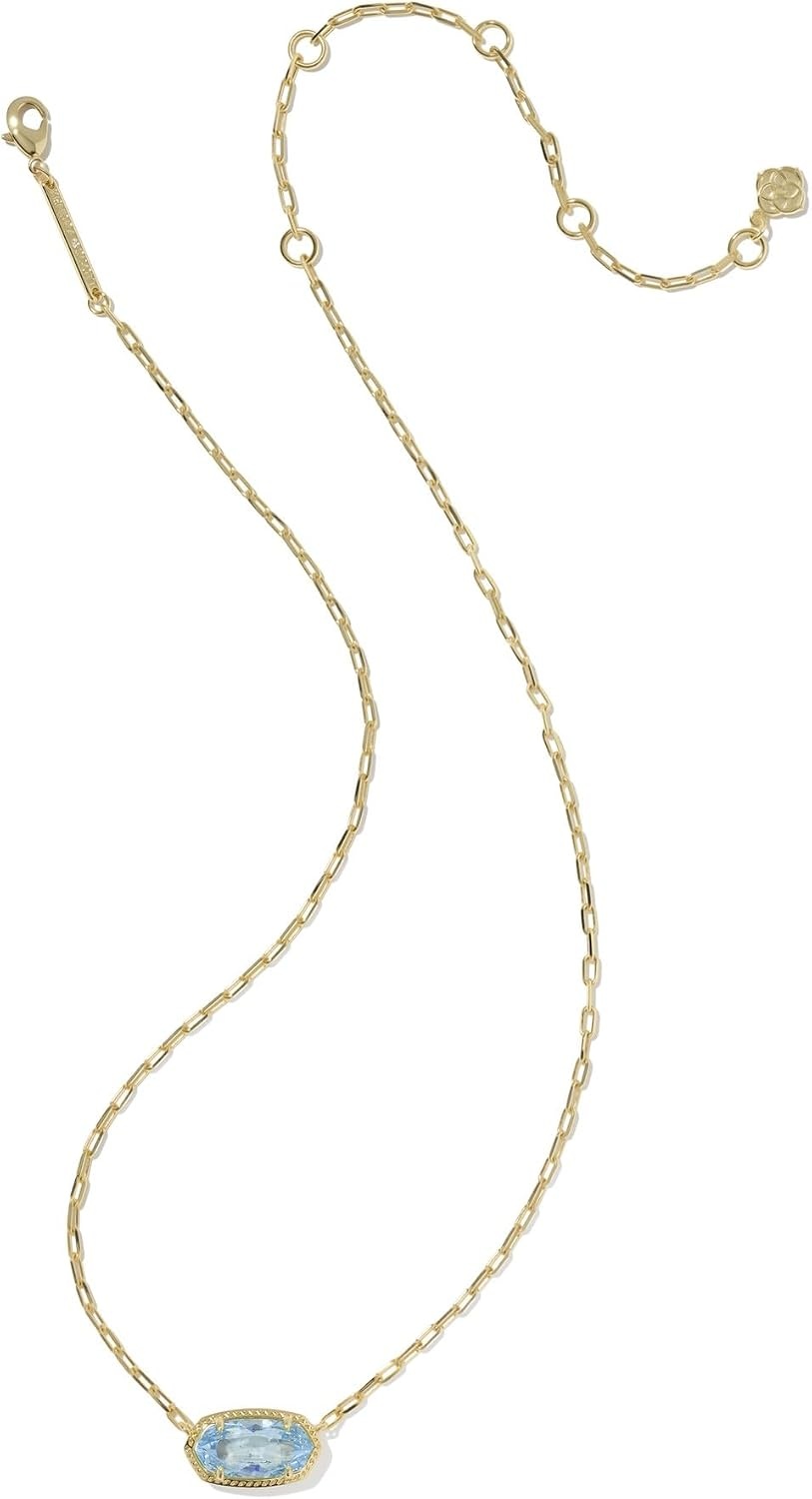 image:imageKendra Scott Elisa Luxe Pendant Necklace Fashion Jewelry for WomenGOLDLIGHT BLUE CUBIC ZIRCONIA
