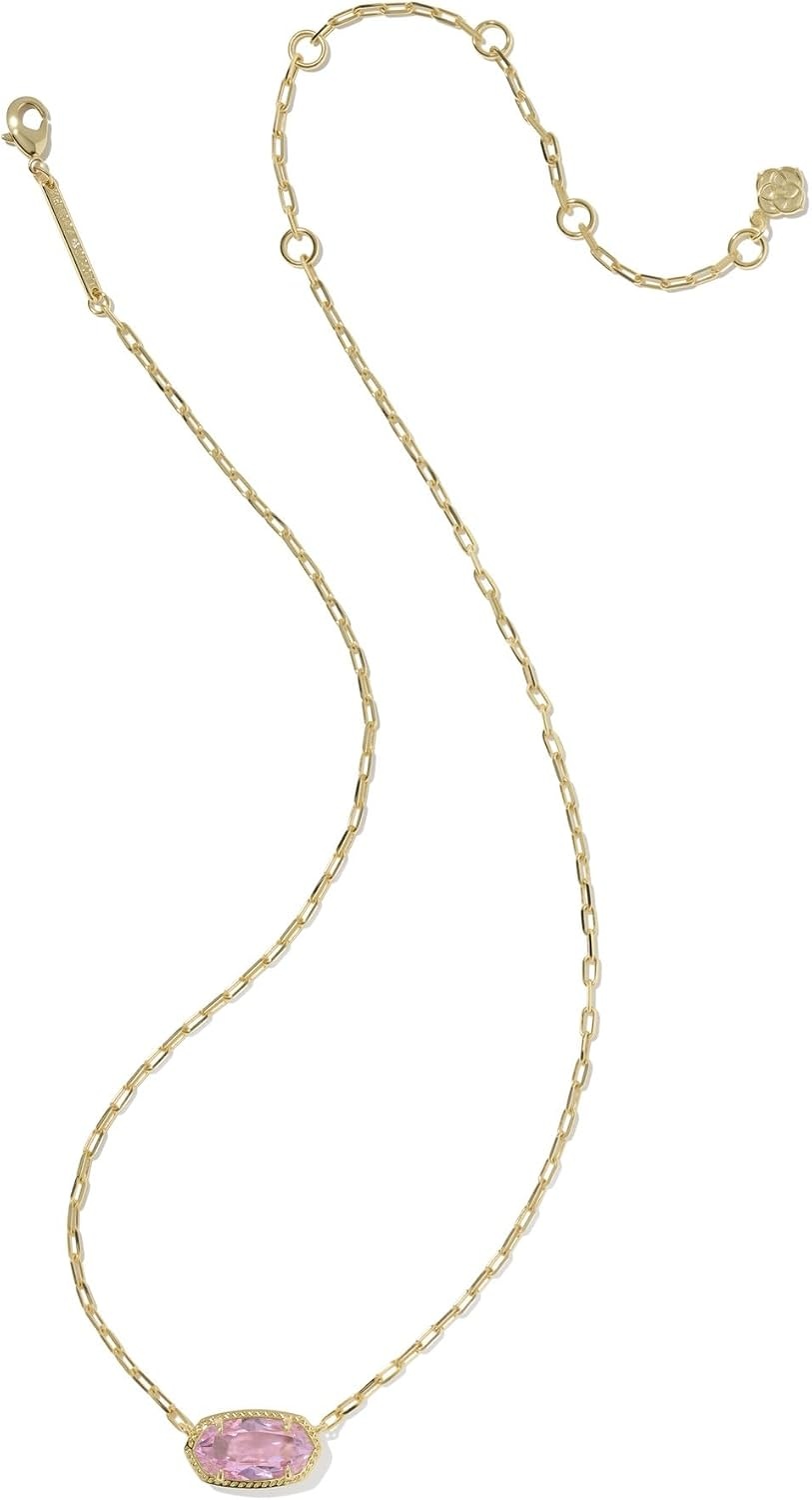 image:imageKendra Scott Elisa Luxe Pendant Necklace Fashion Jewelry for WomenGOLDLIGHT PINK CUBIC ZIRCONIA