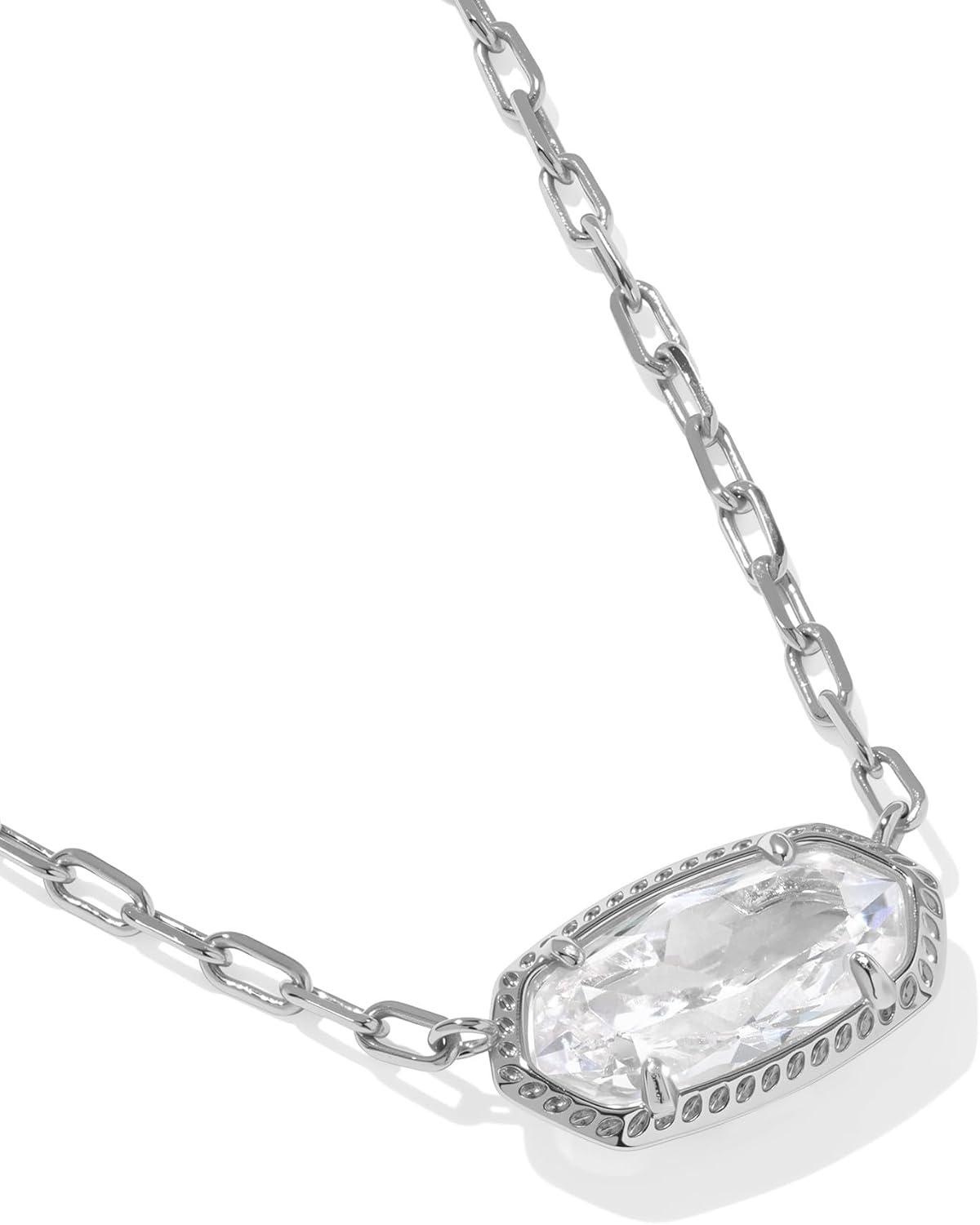 image:imageKendra Scott Elisa Luxe Pendant Necklace Fashion Jewelry for WomenRHODIUMWHITE CUBIC ZIRCONIA