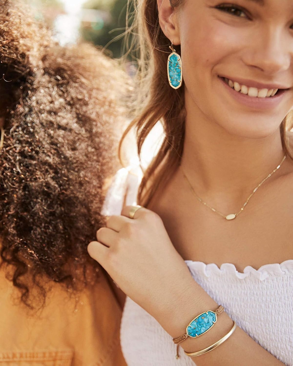 image:imageKendra Scott Elle Drop Earrings for WomenGOLD BRONZE VEINED TURQUOISE