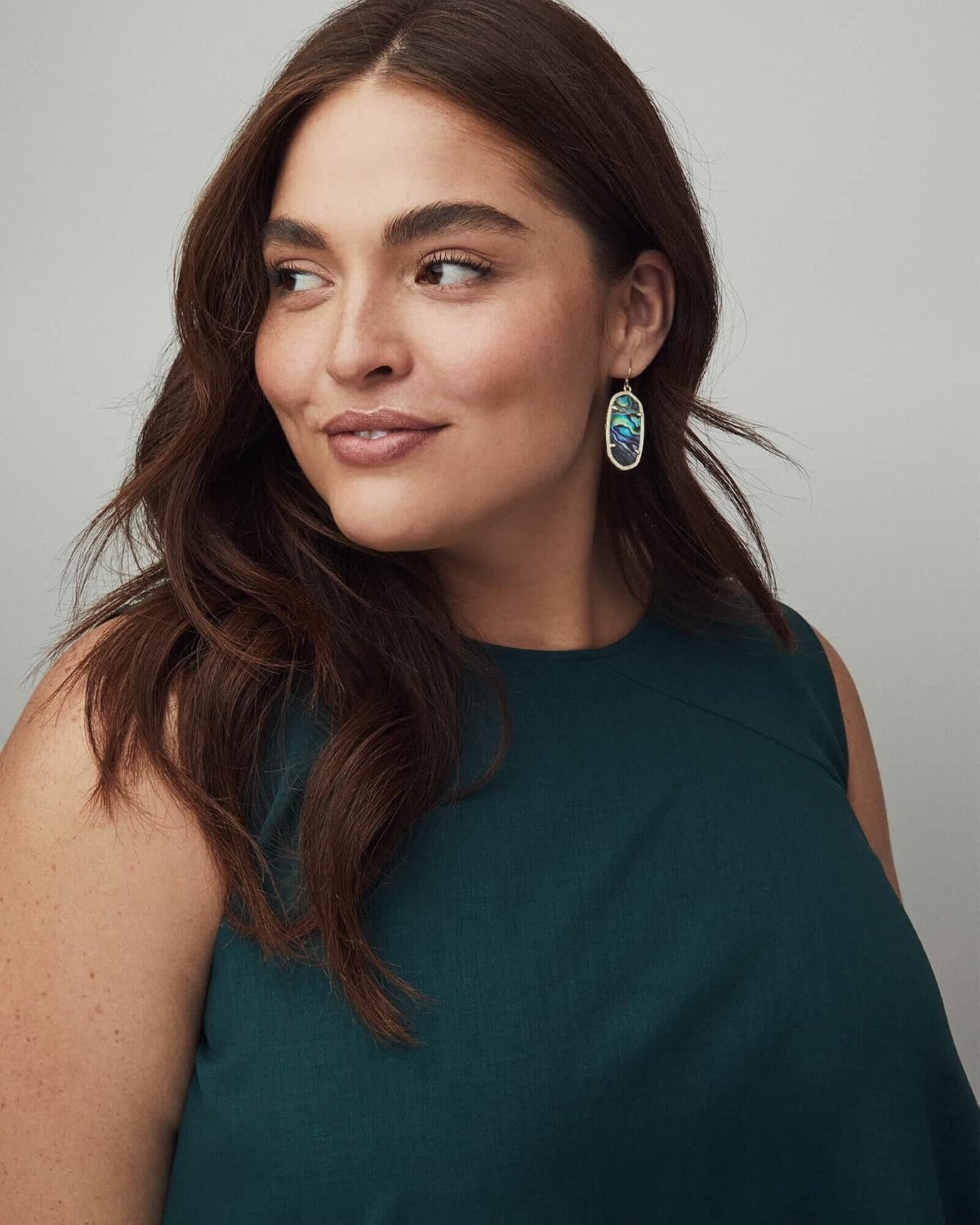 image:imageKendra Scott Elle Drop Earrings for WomenRHODIUM IRIDESCENT DICHROIC GLASS