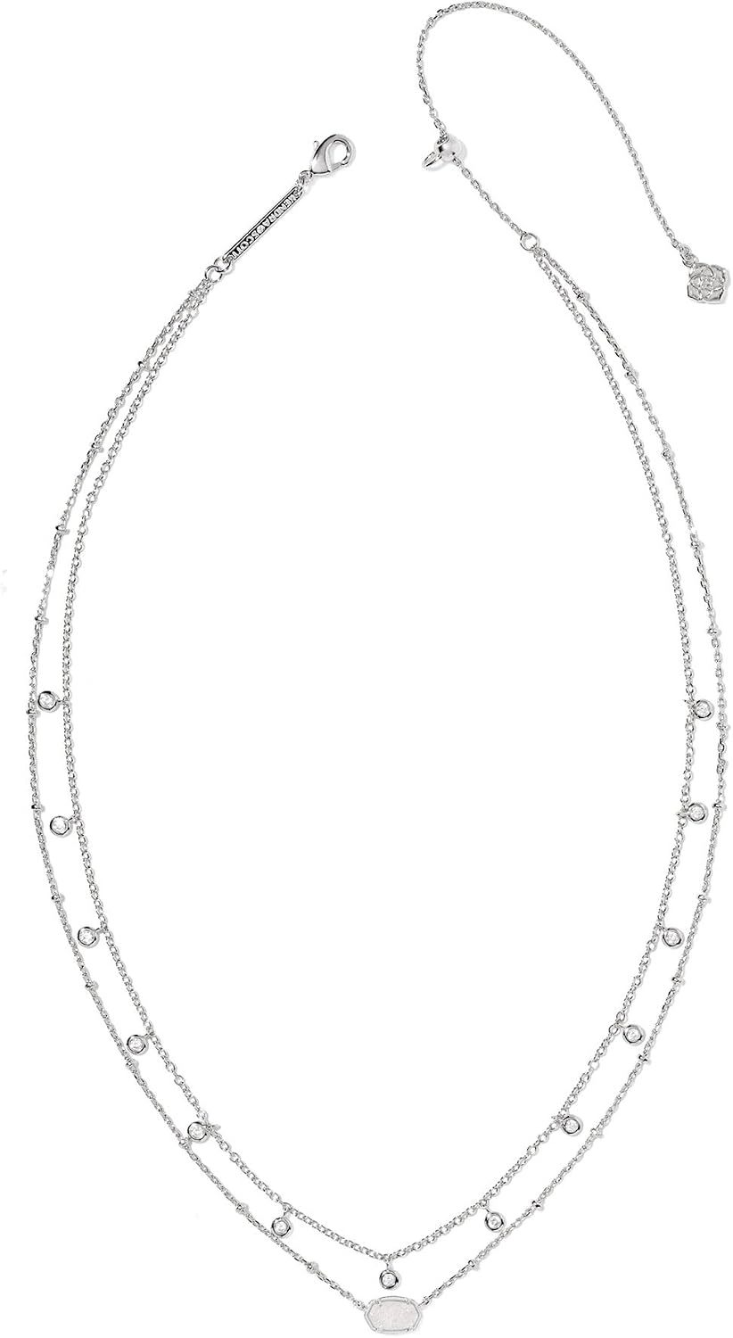 image:imageKendra Scott Emilie Crystal Multi Strand Necklace Fashion Jewelry for WomenRHODIUM IRIDESCENT DRUSY