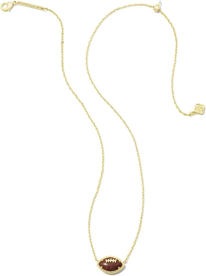 image:imageKendra Scott Football Short Pendant Necklace Fashion Jewelry for WomenGOLD ORANGE GOLDSTONE