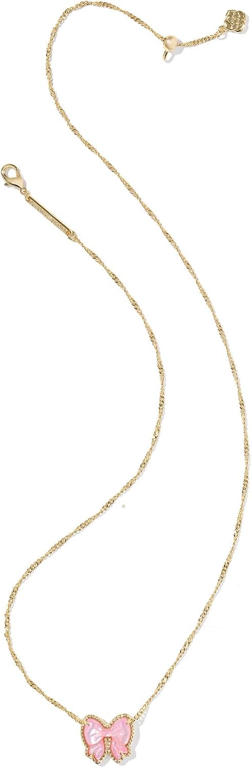 image:imageKendra Scott Haley Bow Short Pendant Necklace Fashion Jewelry for WomenGOLD BLUSH IVORY MOTHER OF PEARL