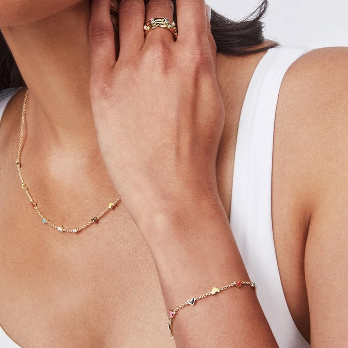 image:imageKendra Scott Haven Heart Gold Chain Bracelet in Multi Mix Fashion Jewelry for Women