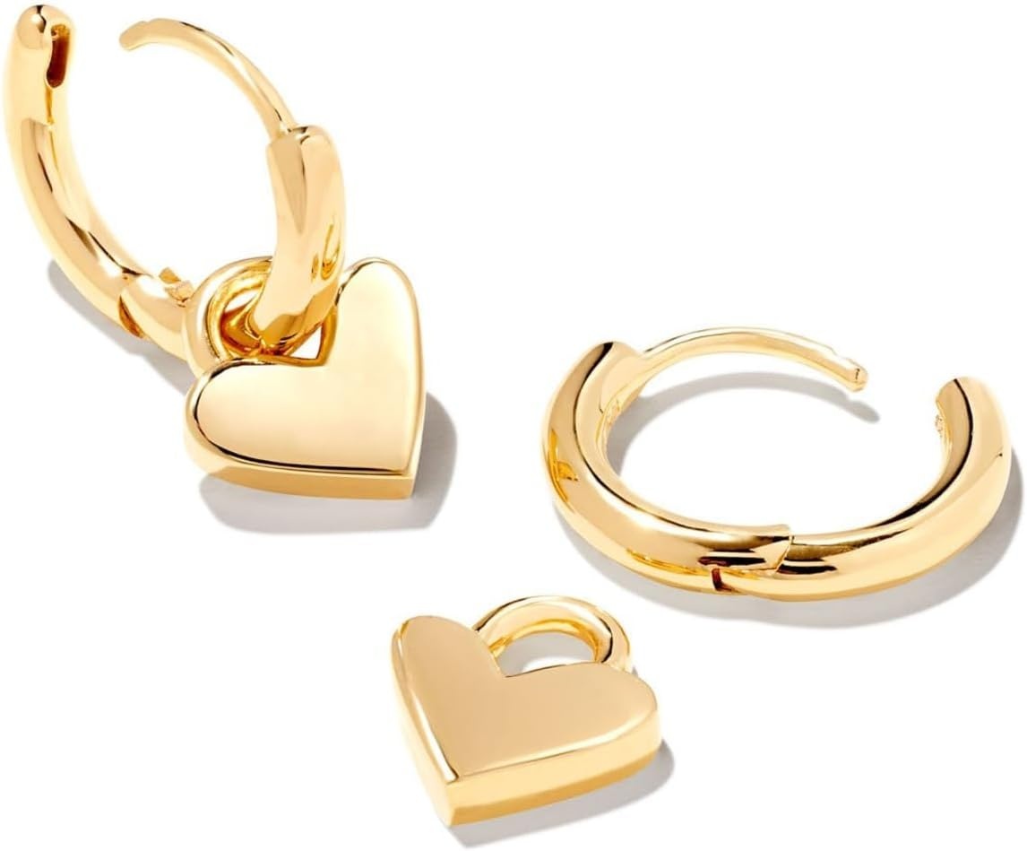 image:imageKendra Scott Heart Padlock Huggie Earrings18K GOLD VERMEIL