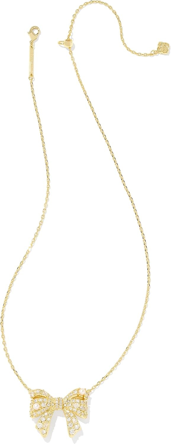 image:imageKendra Scott Krista Bow Short Pendant Necklace Fashion Jewelry for WomenGOLD WHITE MIX
