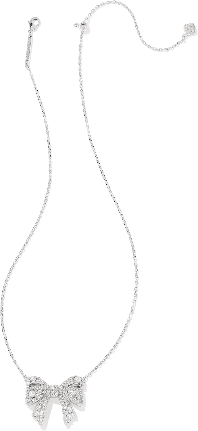 image:imageKendra Scott Krista Bow Short Pendant Necklace Fashion Jewelry for WomenRHODIUM WHITE MIX
