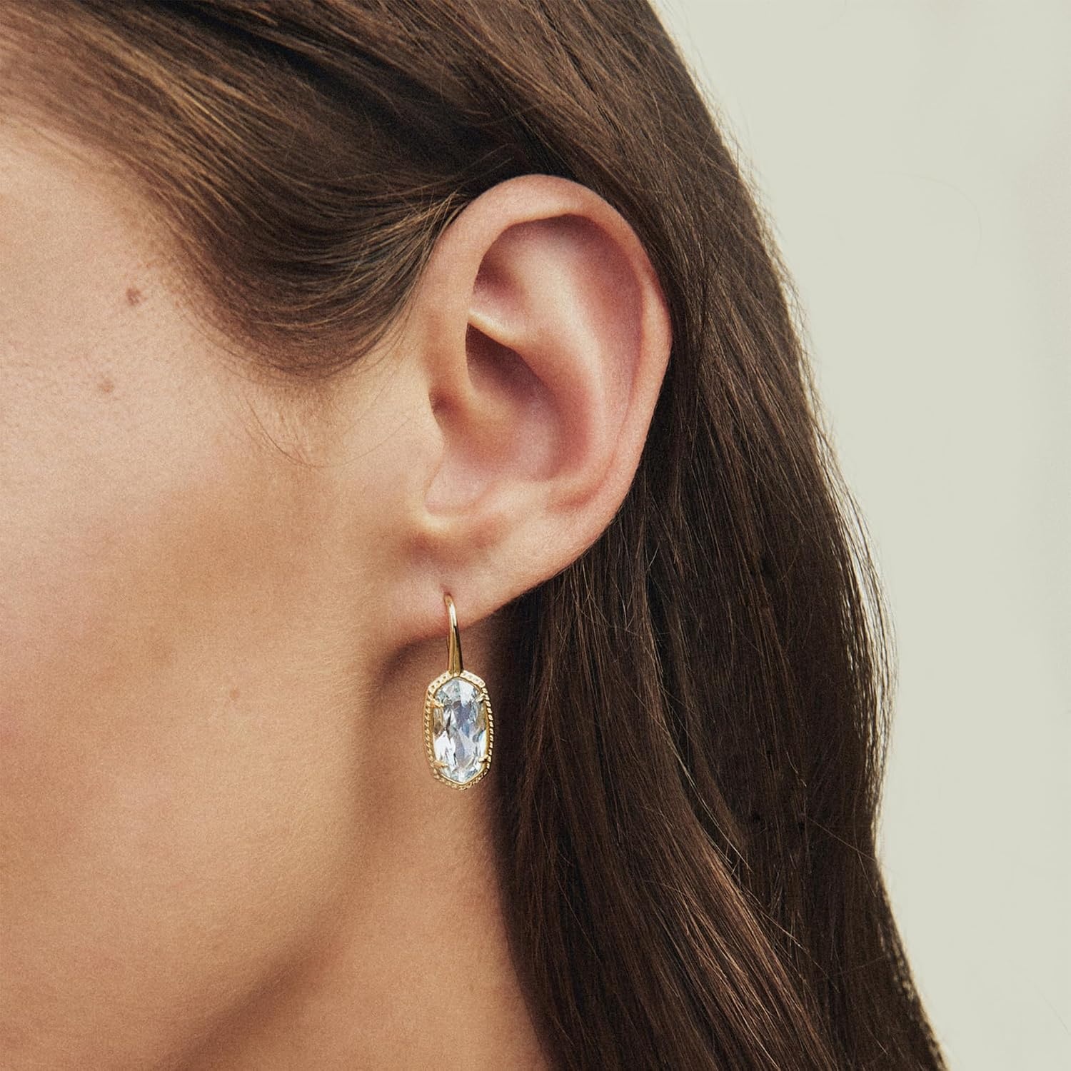 image:imageKendra Scott Lee Luxe Drop Earring Fashion Jewelry for WomenGOLDLIGHT BLUE CUBIC ZIRCONIA