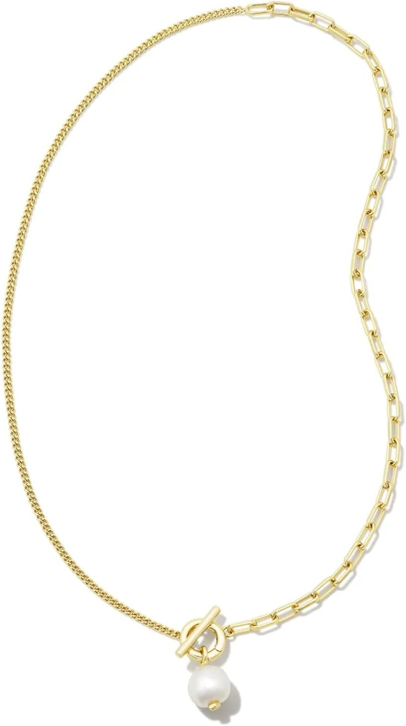 image:imageKendra Scott Leighton Pearl Chain NecklaceGOLD WHITE PEARL