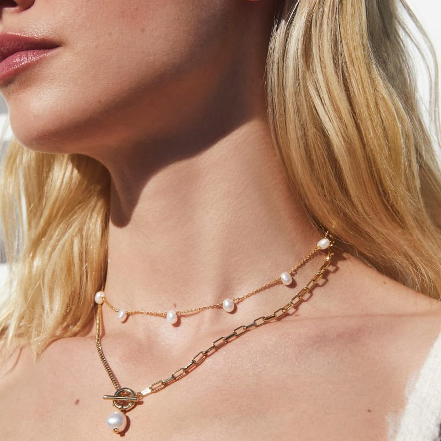 image:imageKendra Scott Leighton Pearl Chain NecklaceGOLD WHITE PEARL