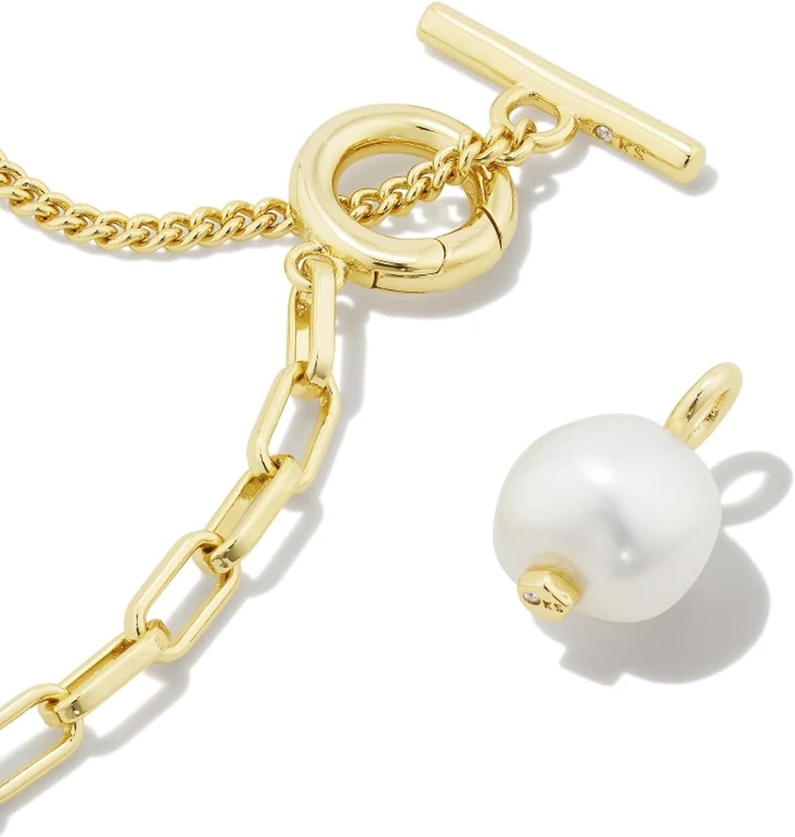 image:imageKendra Scott Leighton Pearl Chain NecklaceGOLD WHITE PEARL