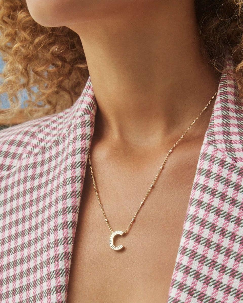image:imageKendra Scott Letters AZ Pendant Necklace for Women Fashion Jewelry 14k GoldPlated BrassLetter C
