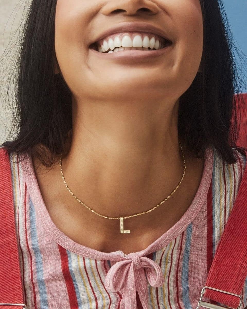 image:imageKendra Scott Letters AZ Pendant Necklace for Women Fashion Jewelry 14k GoldPlated BrassLetter L
