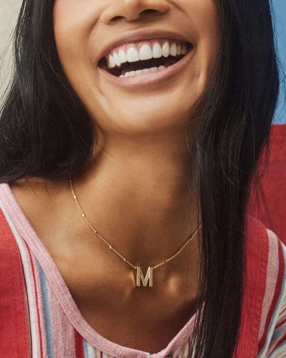 image:imageKendra Scott Letters AZ Pendant Necklace for Women Fashion Jewelry 14k GoldPlated BrassLetter M