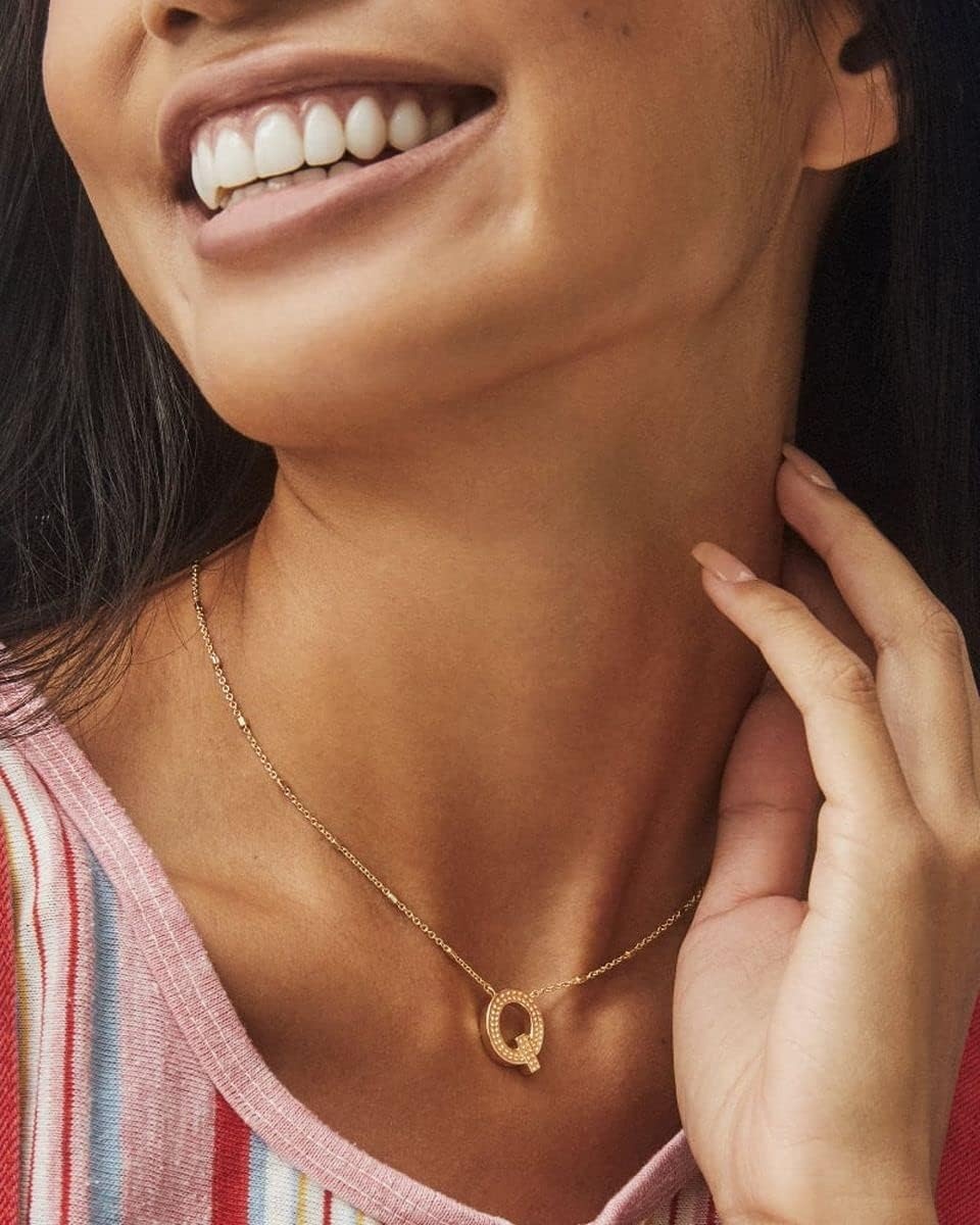 image:imageKendra Scott Letters AZ Pendant Necklace for Women Fashion Jewelry 14k GoldPlated BrassLetter Q