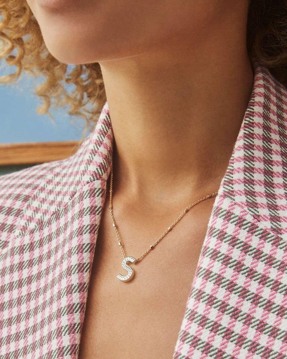 image:imageKendra Scott Letters AZ Pendant Necklace for Women Fashion Jewelry 14k GoldPlated BrassLetter S