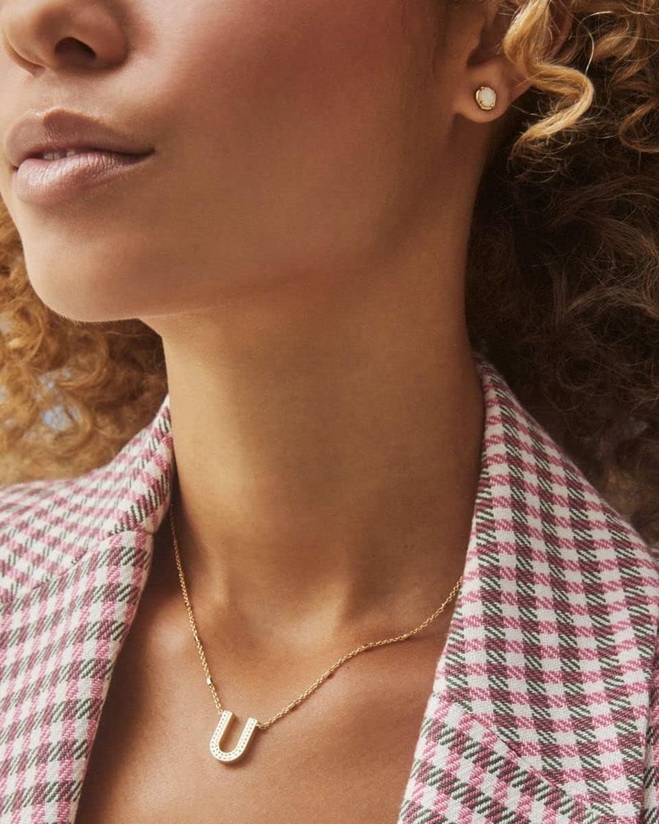 image:imageKendra Scott Letters AZ Pendant Necklace for Women Fashion Jewelry 14k GoldPlated BrassLetter U
