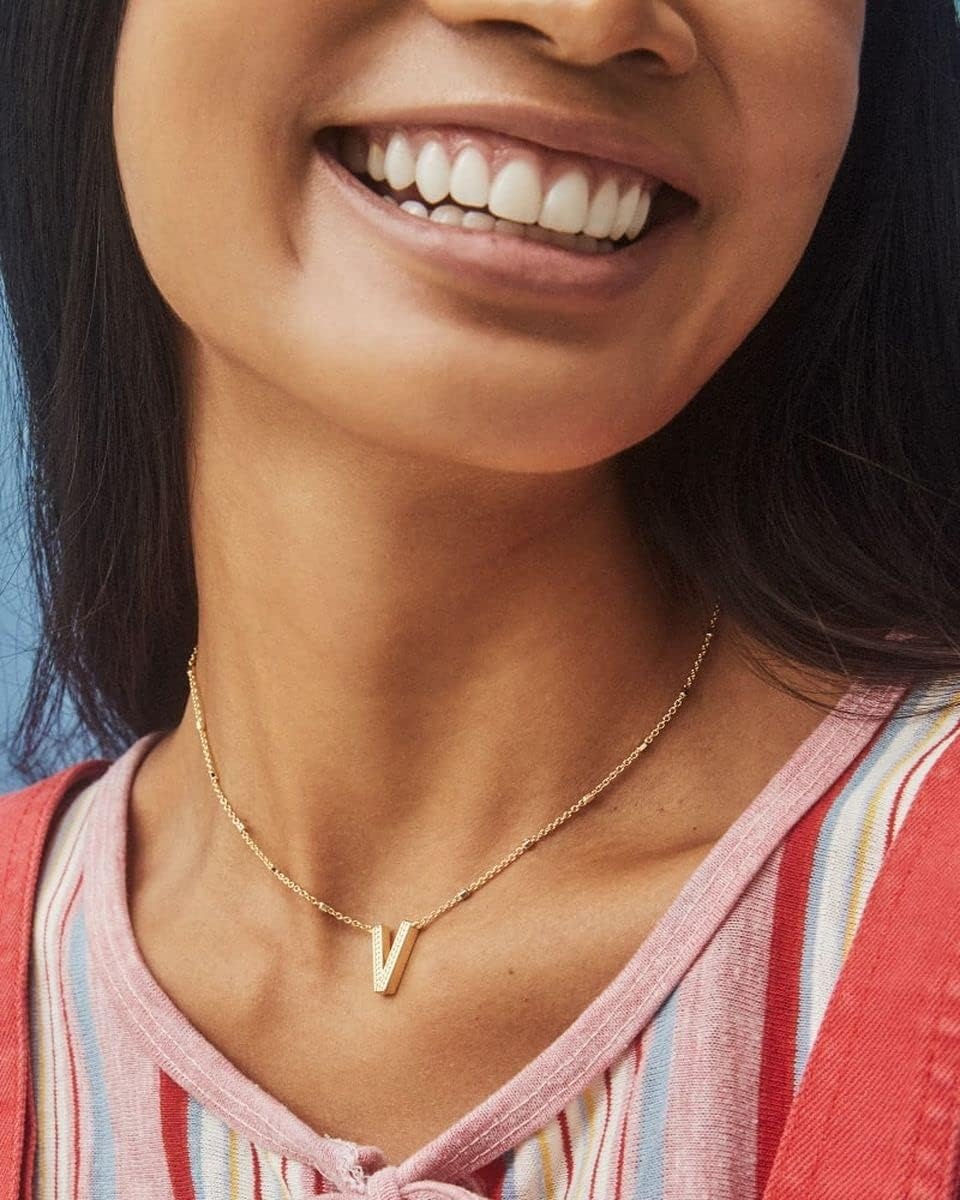 image:imageKendra Scott Letters AZ Pendant Necklace for Women Fashion Jewelry 14k GoldPlated BrassLetter V