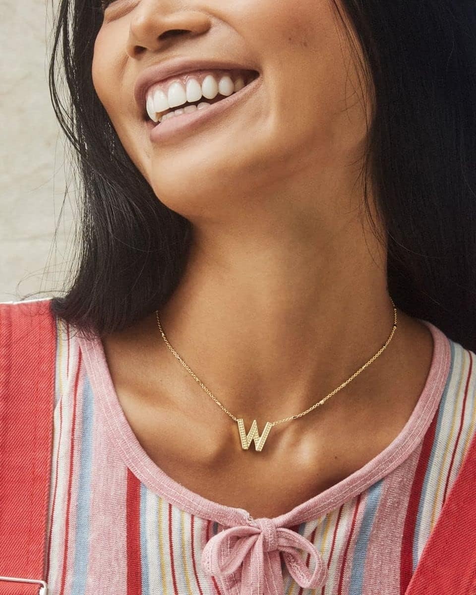 image:imageKendra Scott Letters AZ Pendant Necklace for Women Fashion Jewelry 14k GoldPlated BrassLetter W
