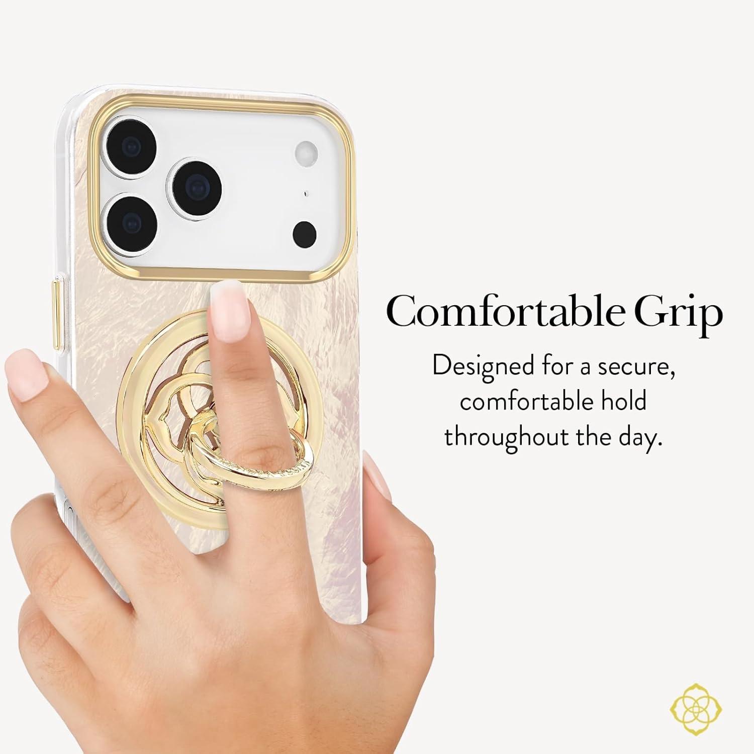 image:imageKendra Scott Magnetic Phone Ring Grip with Stand Removable and Collapsible Mother of Pearl MedallionGold Medallion