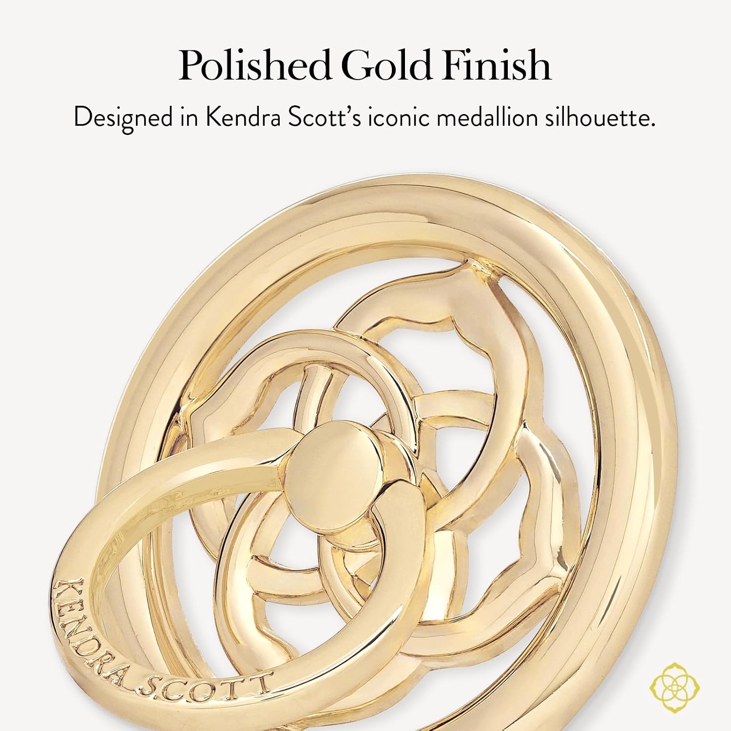 image:imageKendra Scott Magnetic Phone Ring Grip with Stand Removable and Collapsible Mother of Pearl MedallionGold Medallion