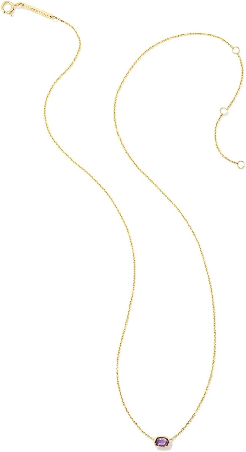image:imageKendra Scott Marisa 18k Yellow Gold Oval Solitaire Pendant NecklaceAMETHYST
