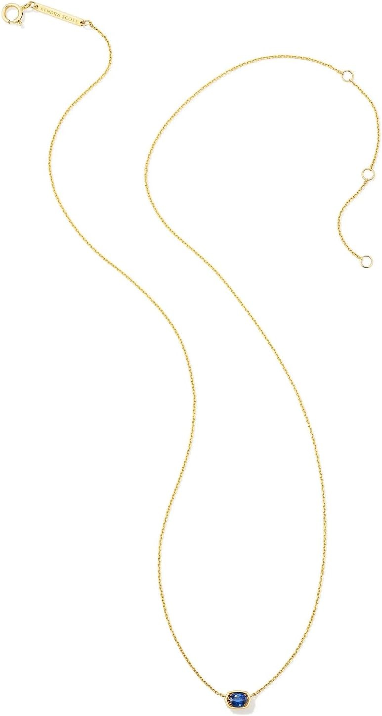 image:imageKendra Scott Marisa 18k Yellow Gold Oval Solitaire Pendant NecklaceBLUE SAPPHIRE