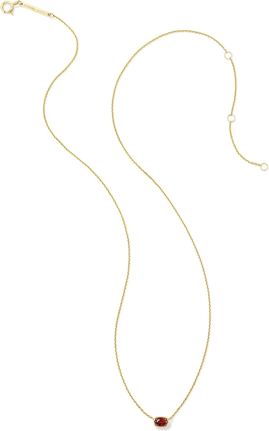 image:imageKendra Scott Marisa 18k Yellow Gold Oval Solitaire Pendant NecklaceGARNET