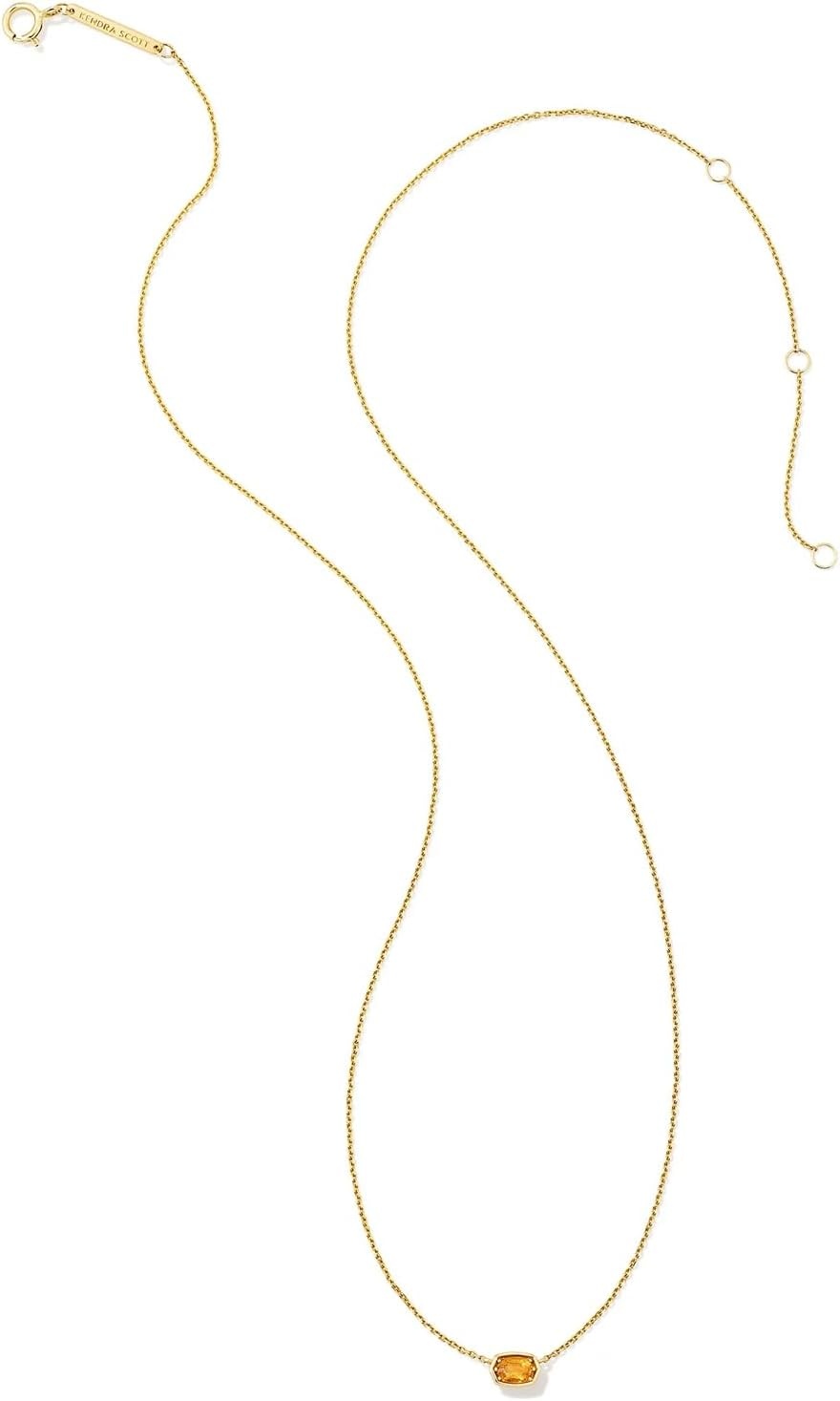 image:imageKendra Scott Marisa 18k Yellow Gold Oval Solitaire Pendant NecklaceGOLDEN CITRINE