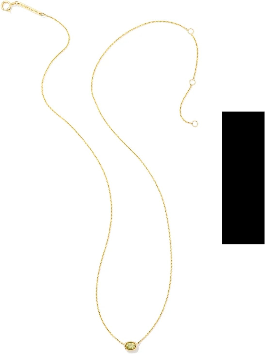 image:imageKendra Scott Marisa 18k Yellow Gold Oval Solitaire Pendant NecklacePERIDOT