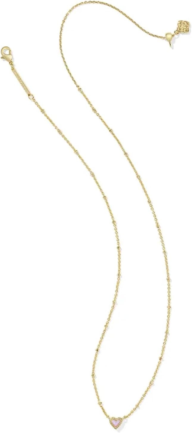 image:imageKendra Scott Mini Ari Heart Satellite Necklace Fashion Jewelry for WomenGOLD BUBBLEGUM PINK OPAL