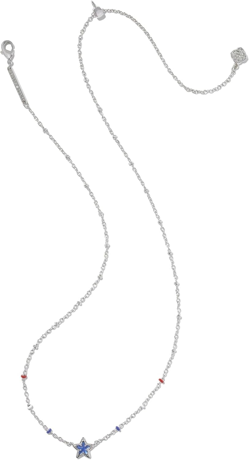 image:imageKendra Scott Mini Cassidy Pendant Necklace Fashion Jewelry for WomenRhodium Cobalt Blue Illusion