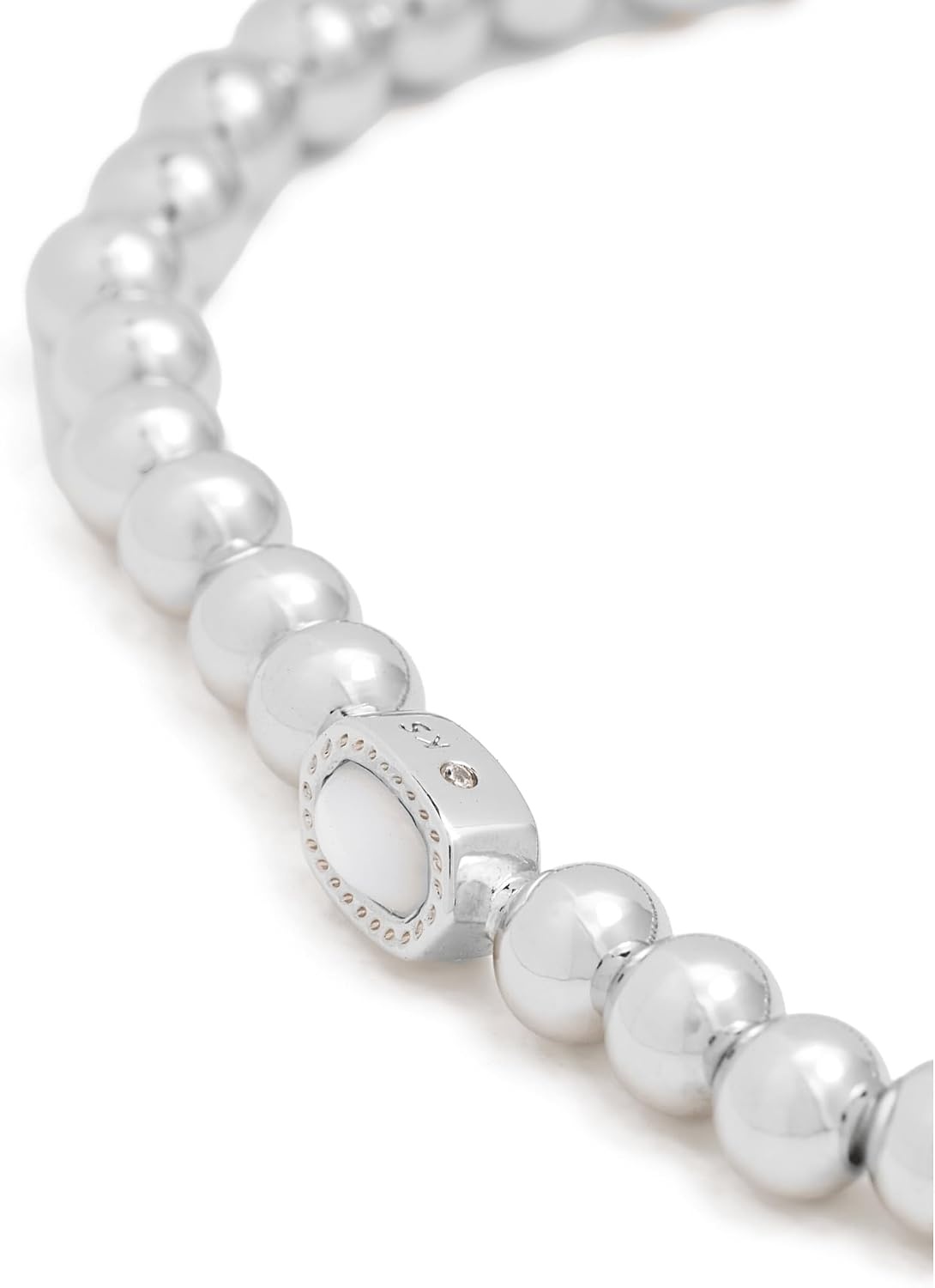 image:imageKendra Scott Mini Elaina Stretch BraceletRhodium Ivory Mother Of Pearl