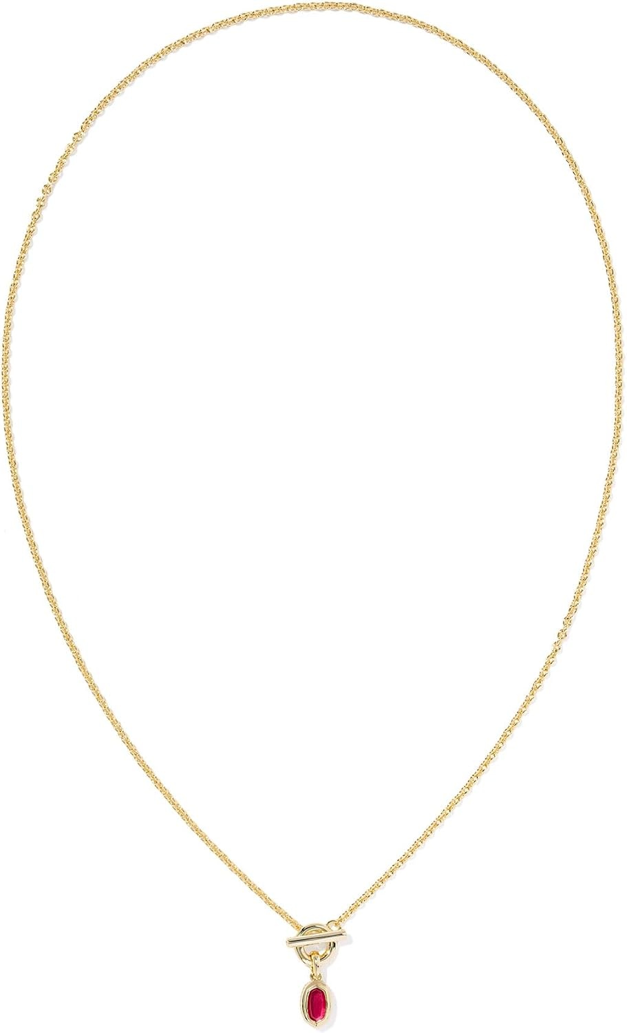 image:imageKendra Scott Mini Elisa Toggle Short Pendant Necklace Fashion Jewelry for WomenGOLD CARMINE RED ILLUSION